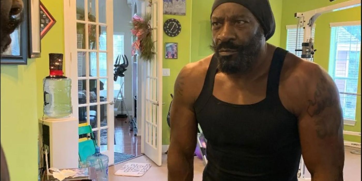 Booker T showing off his physique